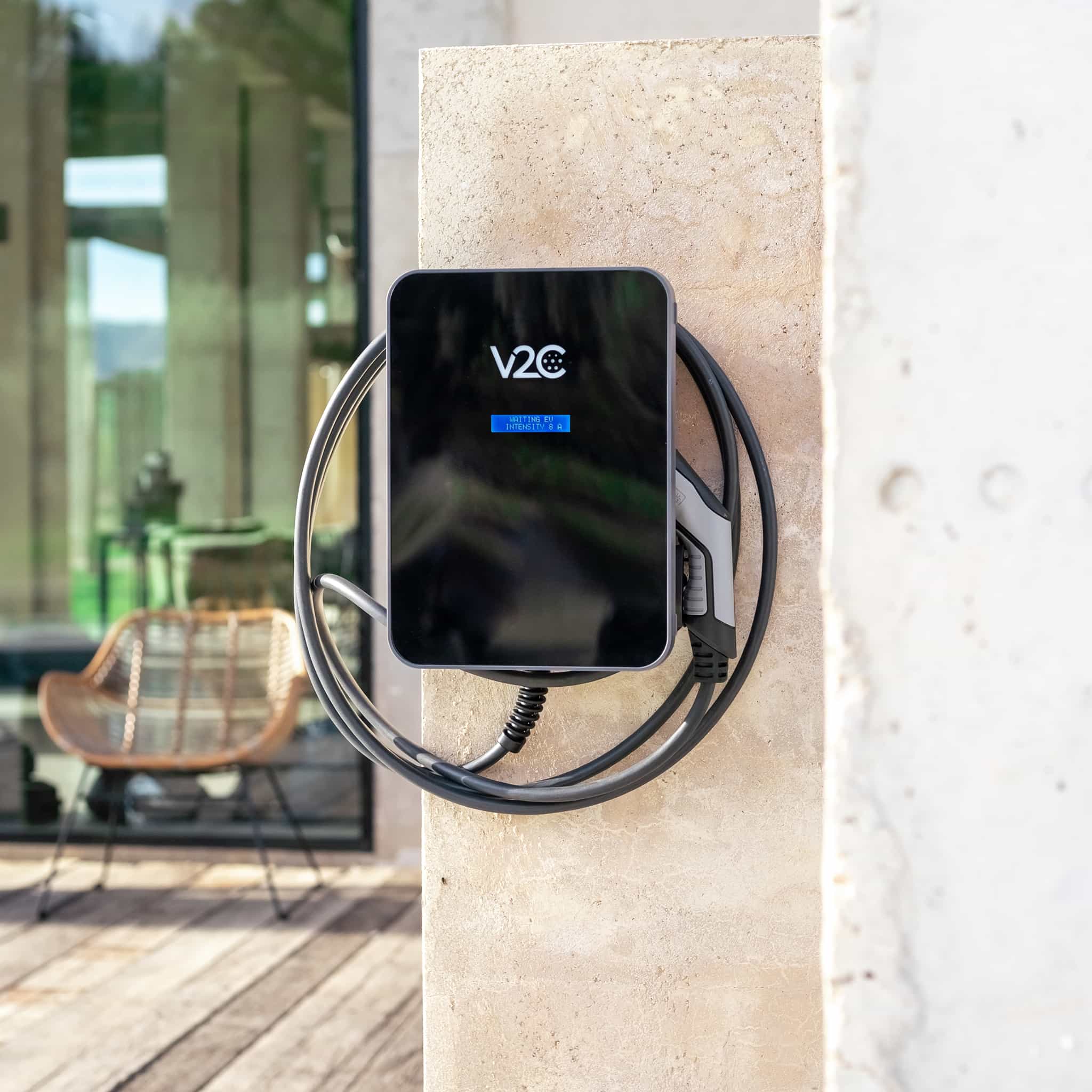 Borne de recharge Trydan V2C  Type 2S - 1,5kW à 22kW - câble 5m