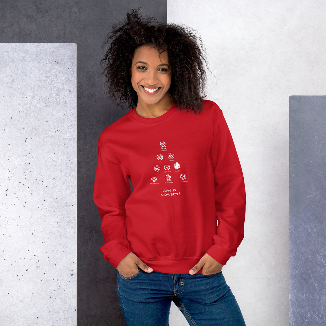Sweat col rond en molleton de coton BIO ROUGE FONCE pour femme SPORT