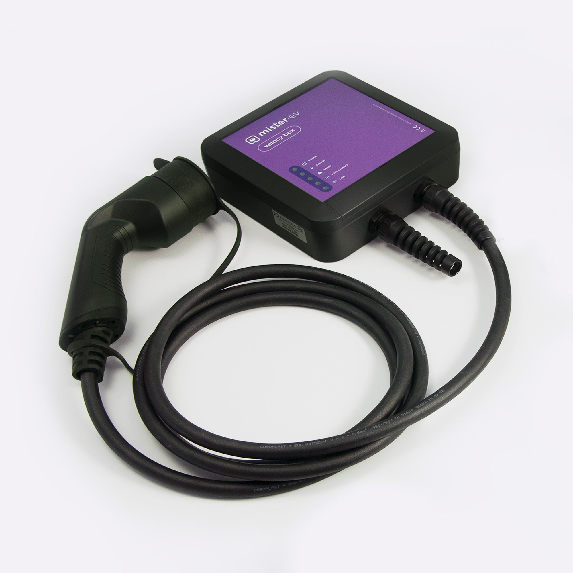 borne de recharge type 2 7 kw monophasée avec câble attaché