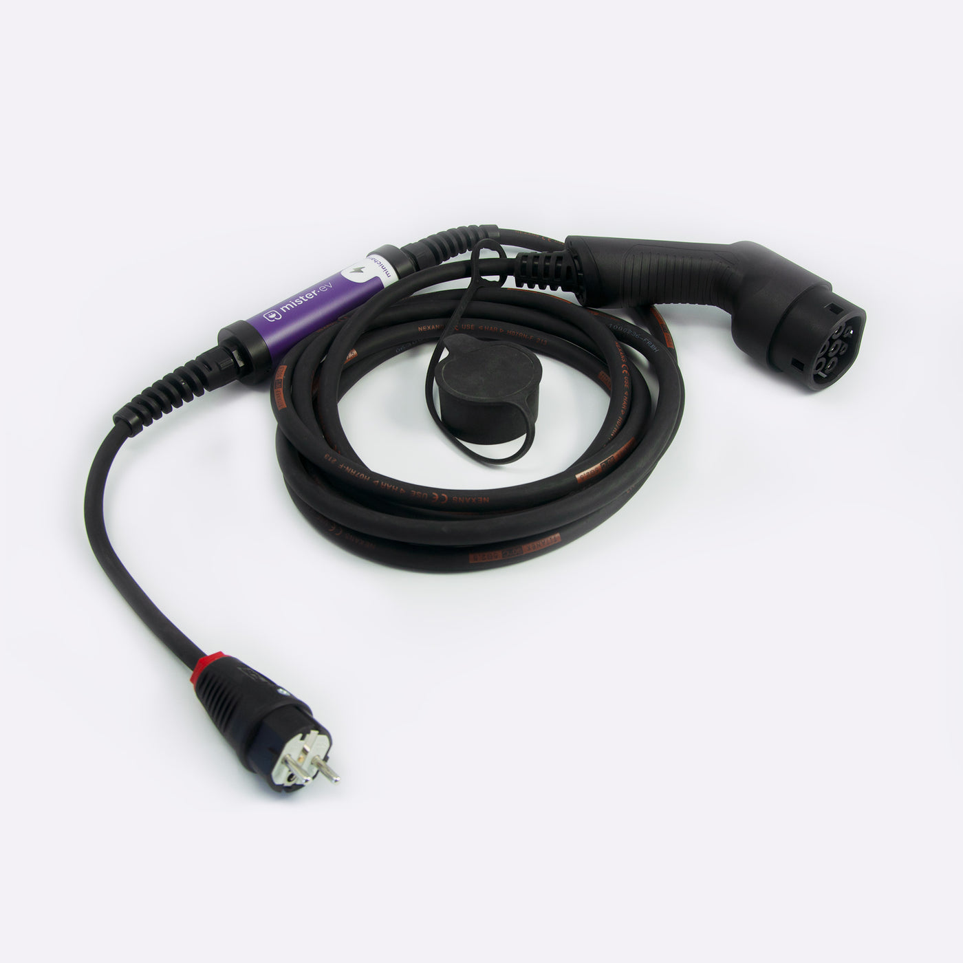 Câble de recharge portable voiture électrique type 2 vers prise domestique  (Schuko) monophasé 3 kW