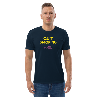 T-shirt unisexe - Quit Smoking - Bleu marine