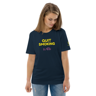 T-shirt unisexe - Quit Smoking - Bleu marine