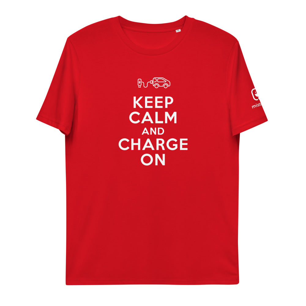 T-shirt unisexe - Keep calm and charge on - Rouge