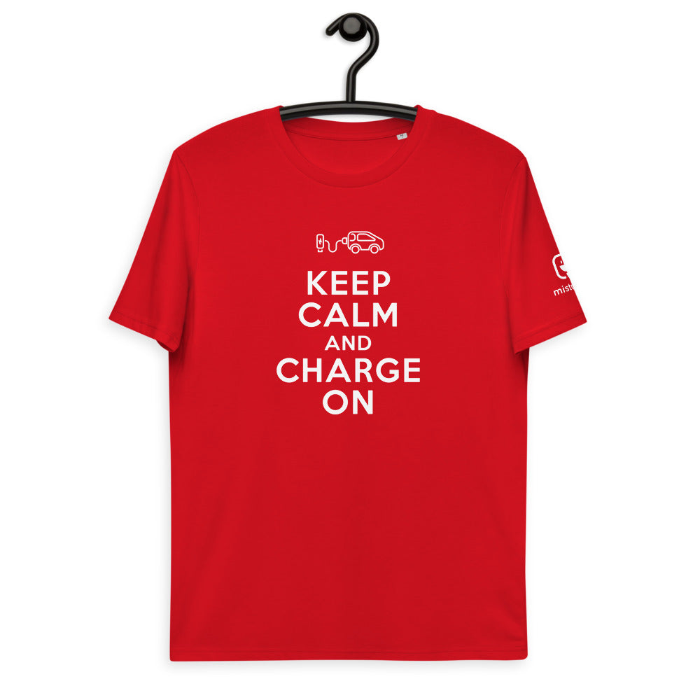 T-shirt unisexe - Keep calm and charge on - Rouge