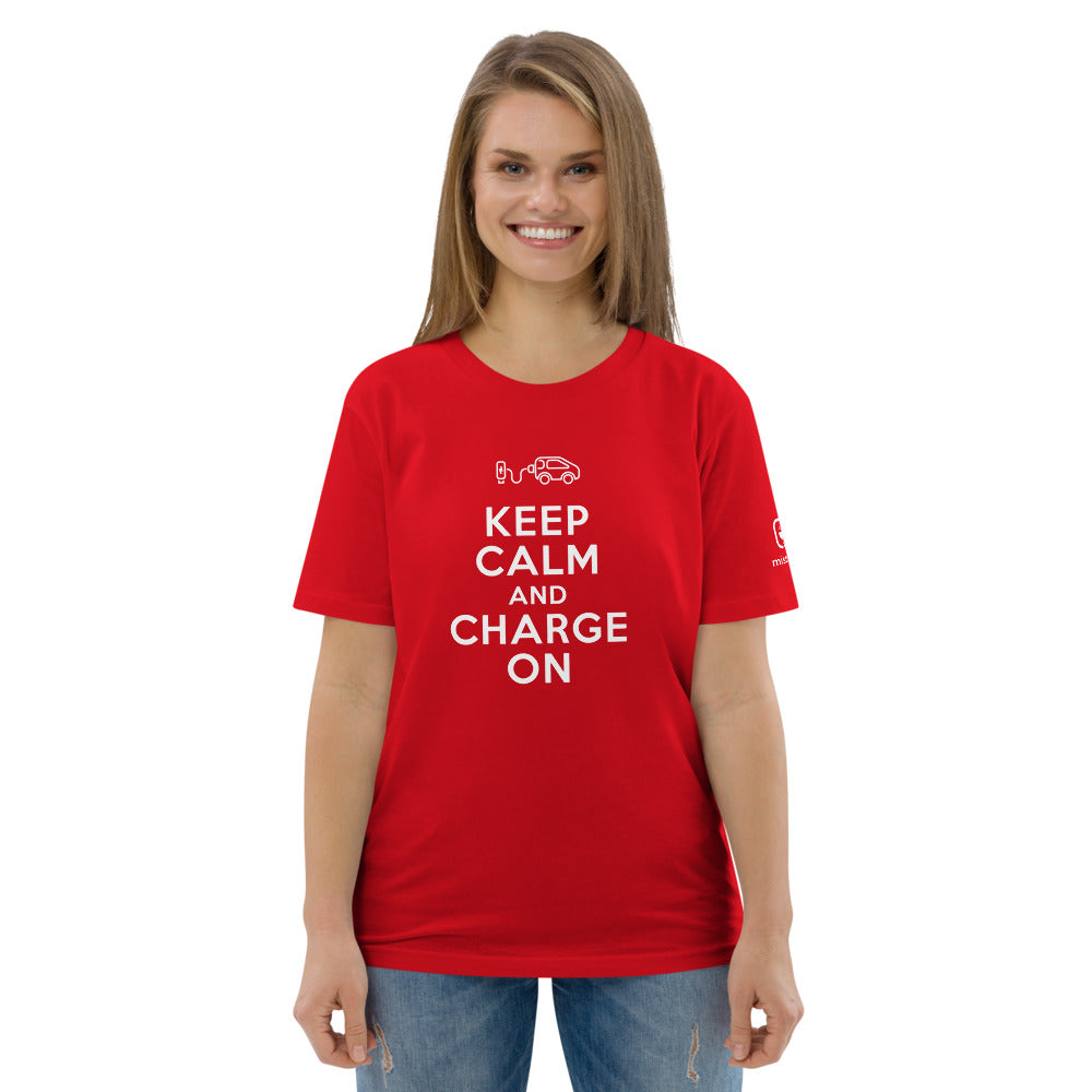 T-shirt unisexe - Keep calm and charge on - Rouge