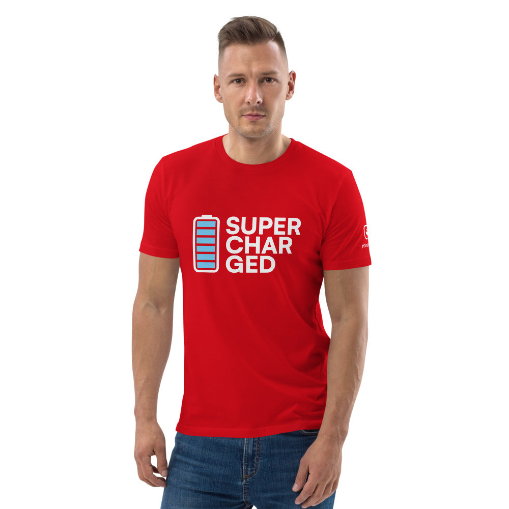 t-shirt rouge homme supercharged