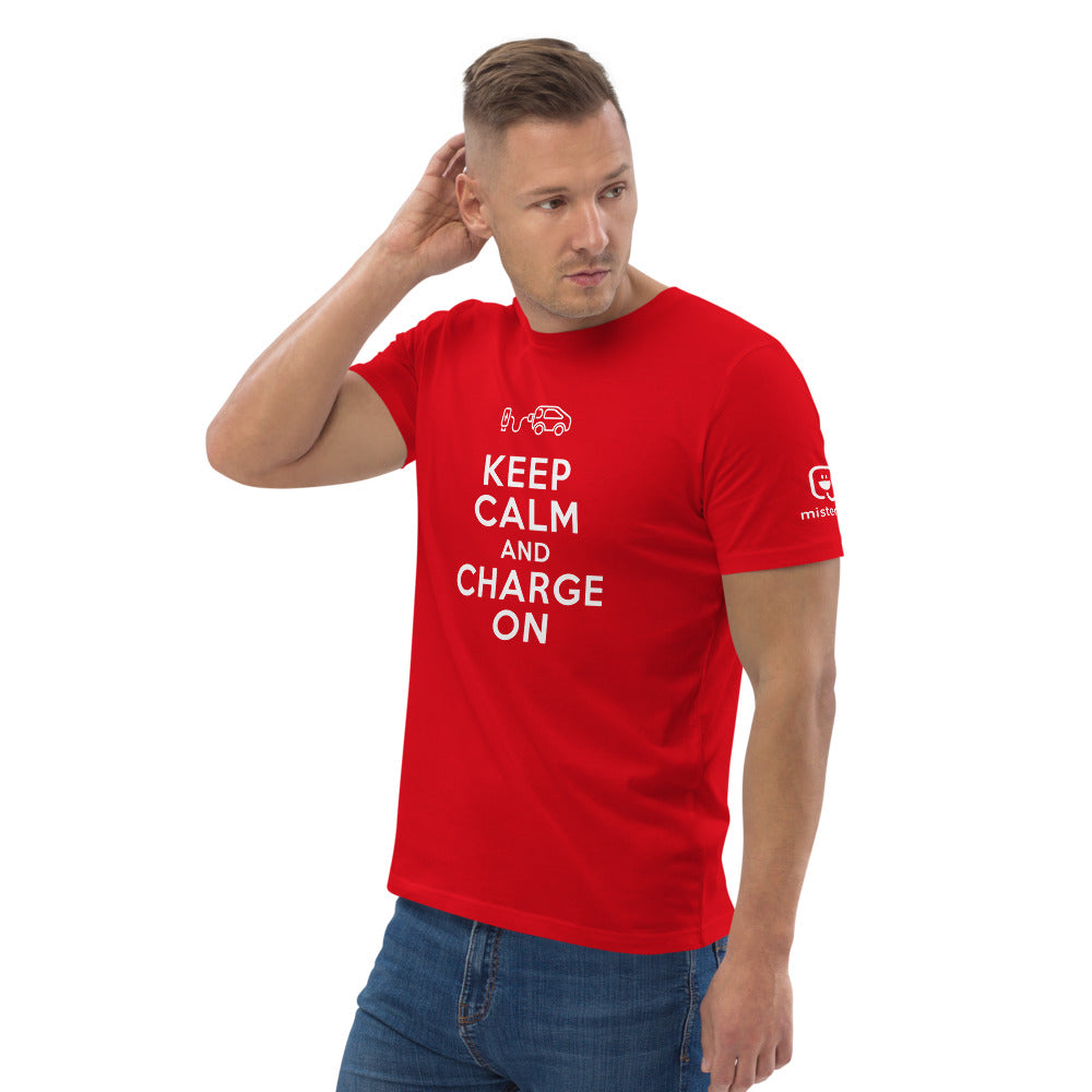 T-shirt unisexe - Keep calm and charge on - Rouge