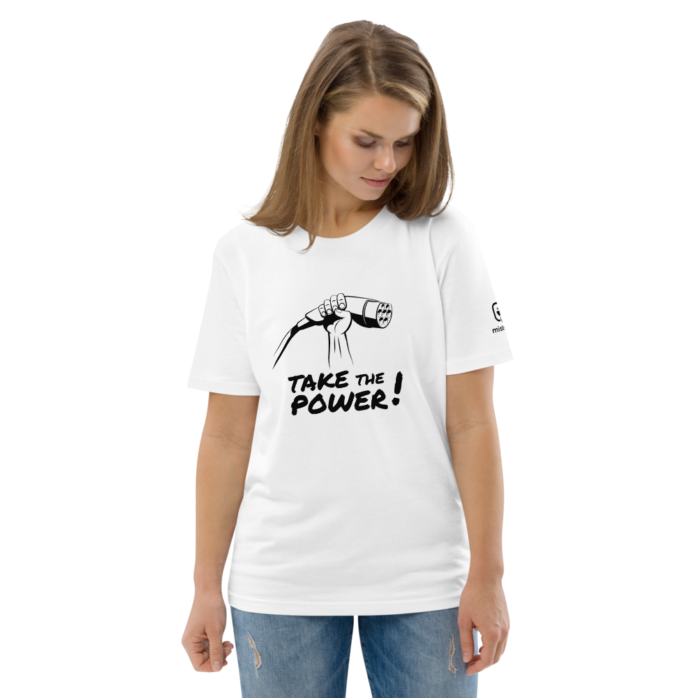 Unisex T-shirt - Take the power - white / black