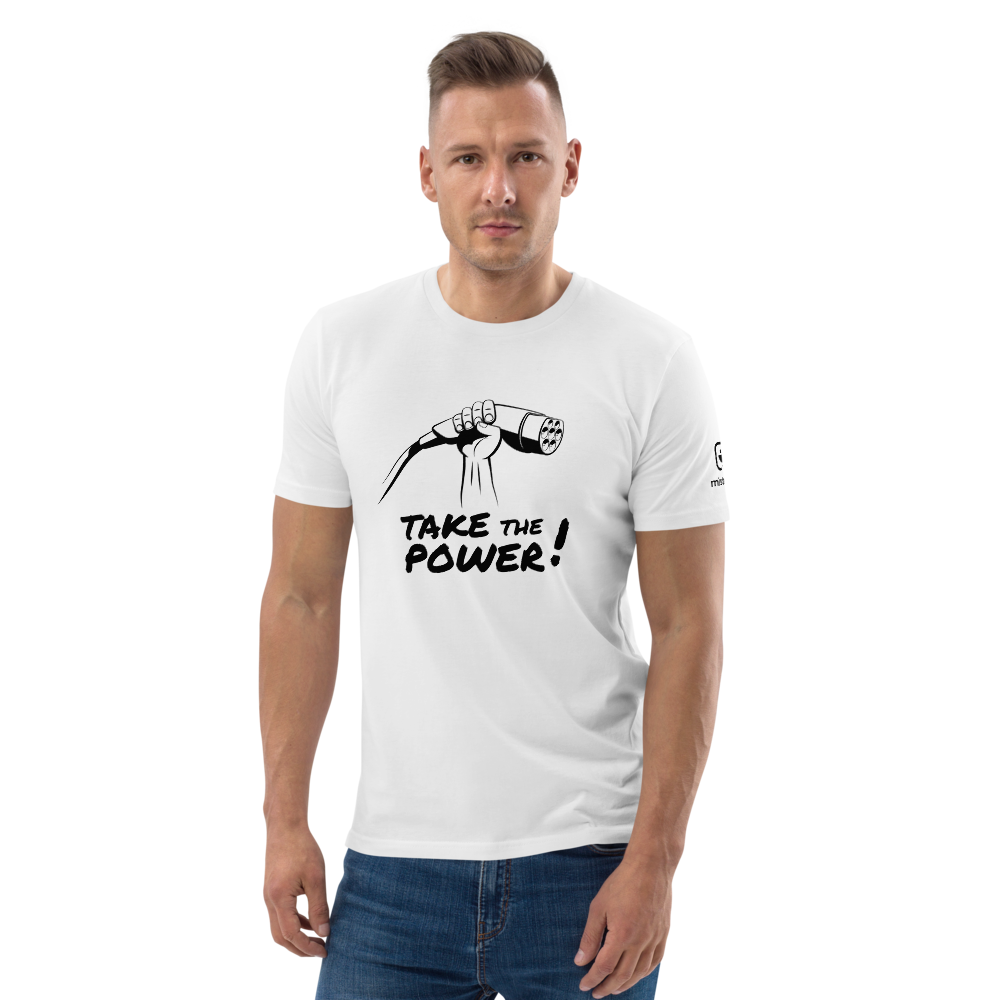 Unisex T-shirt - Take the power - white / black