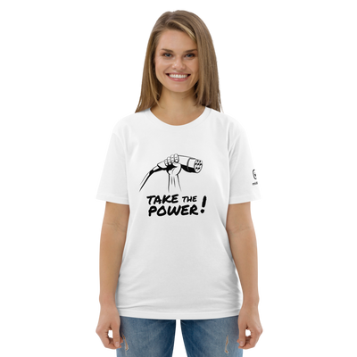T-shirt unisexe - Take the power - blanc / noir