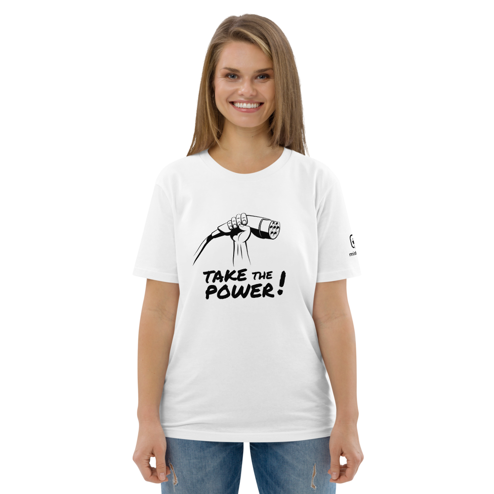 Unisex T-shirt - Take the power - white / black