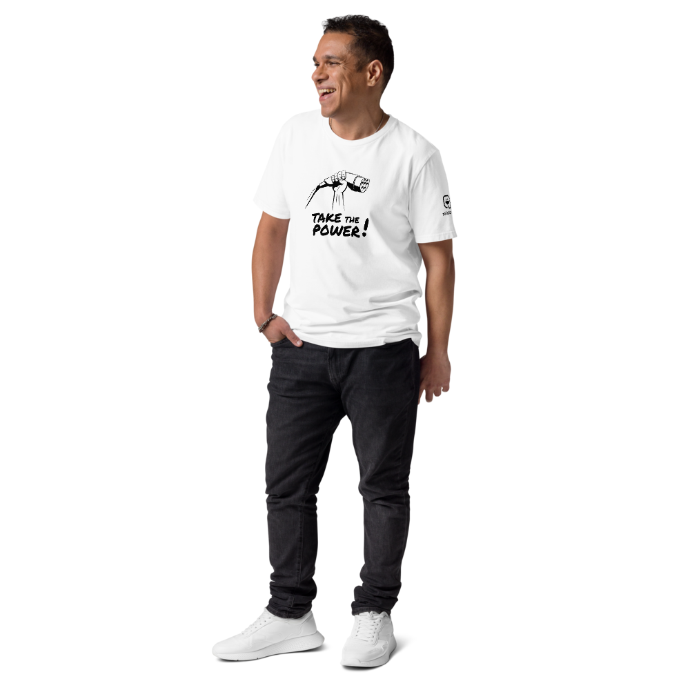 Unisex T-shirt - Take the power - white / black
