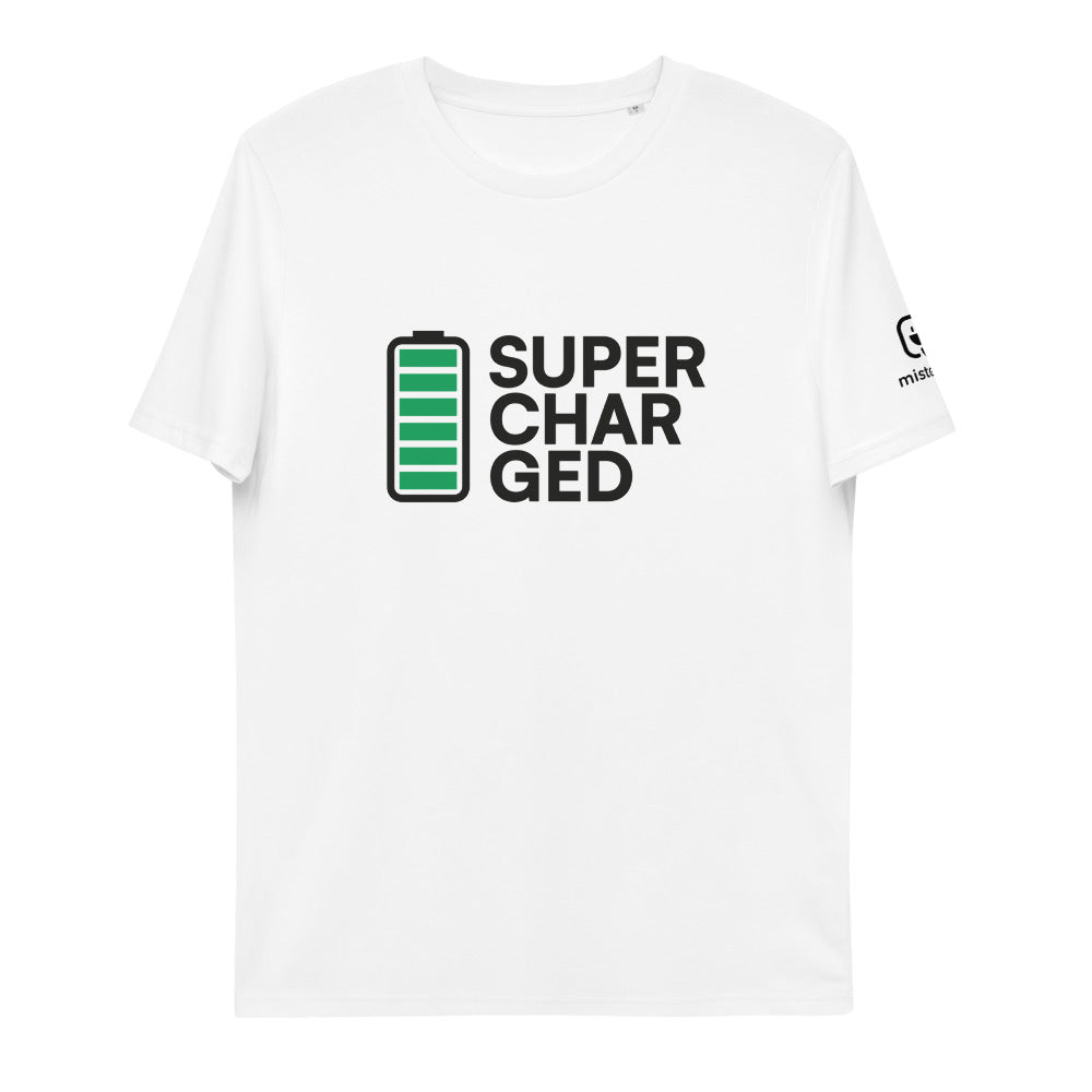 t-shirt bio blanc supercharged